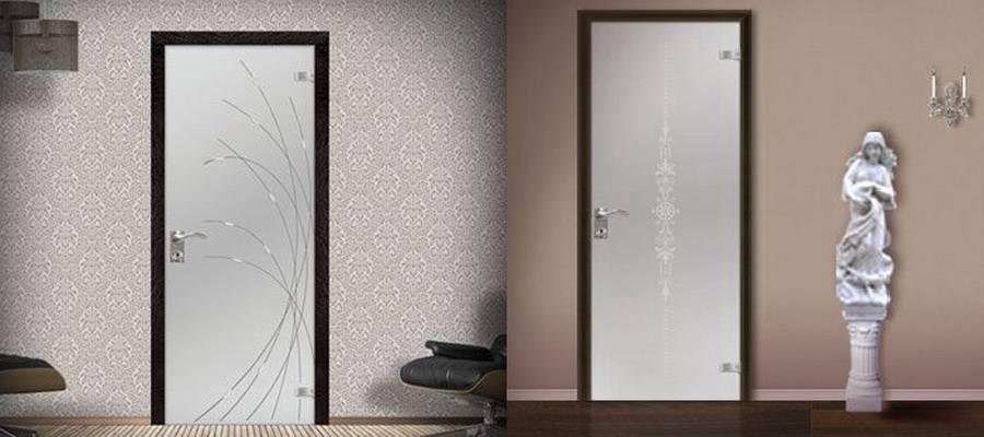Красивая межкомнатная стеклянная дверь - из какого стекла выбрать: матового или рифленого, виды дверей + фото