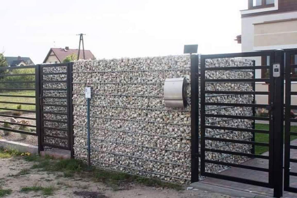 забор из габиона фото