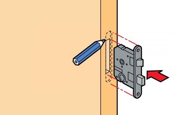 Установка защелки в межкомнатную дверь своими руками: как врезать механизм