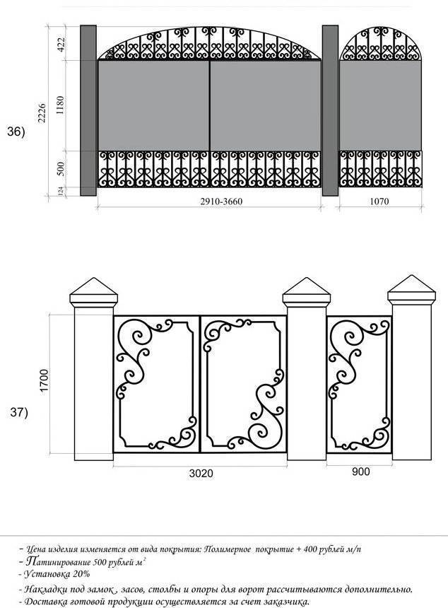 Эскизы ворот с элементами ковки чертежи фото