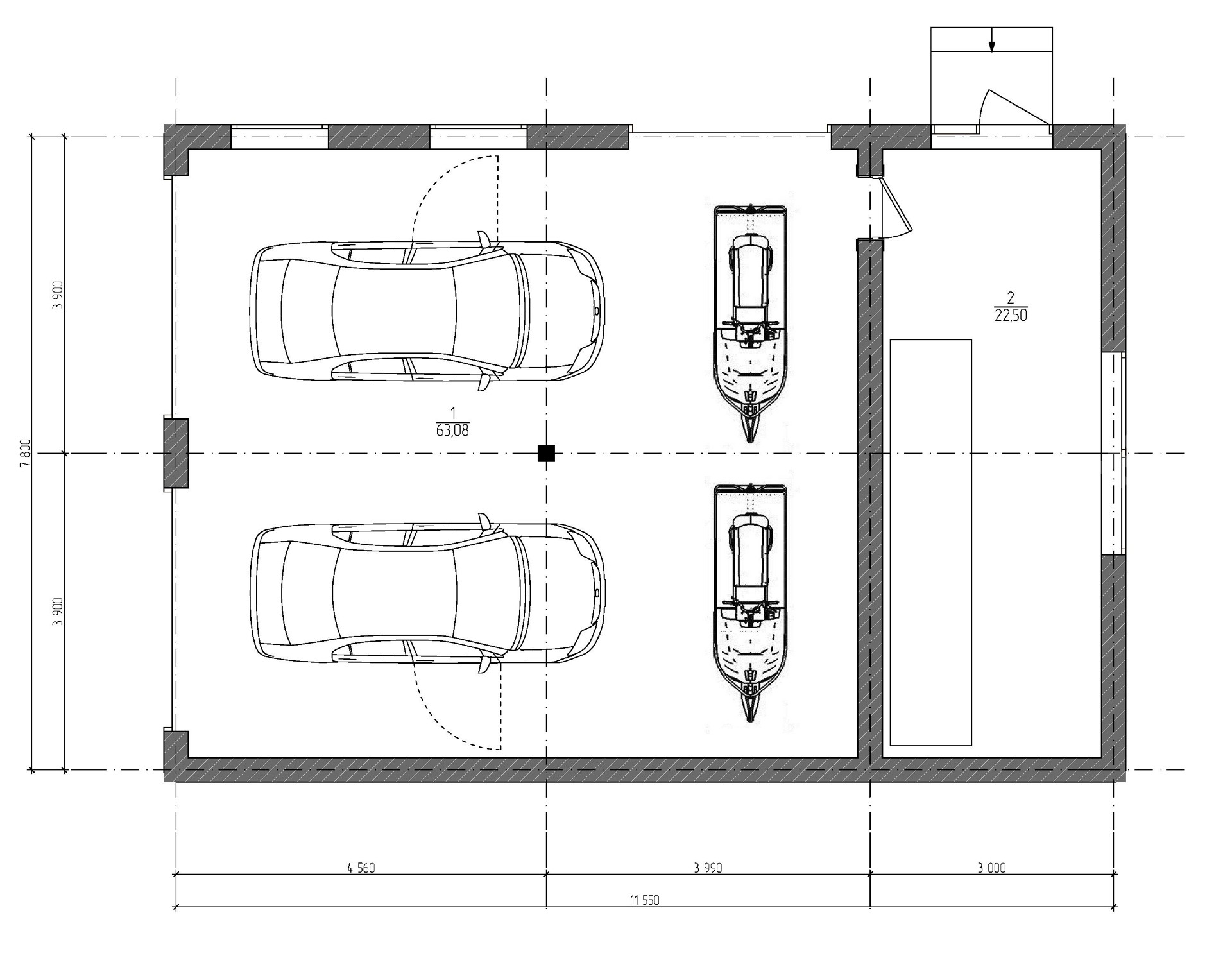 Каким должен быть размер гаража на 2 машины?