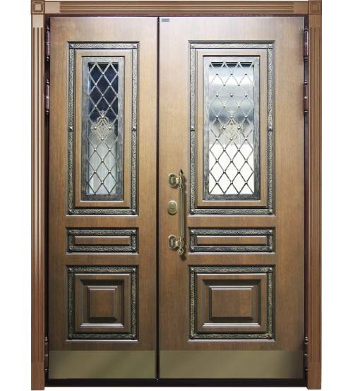 Двустворчатые металлические двери - уличные и входные