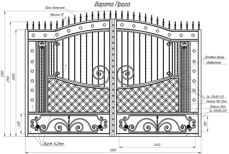 Кованые заборы и красивые ворота с калитками — фото и эскизы