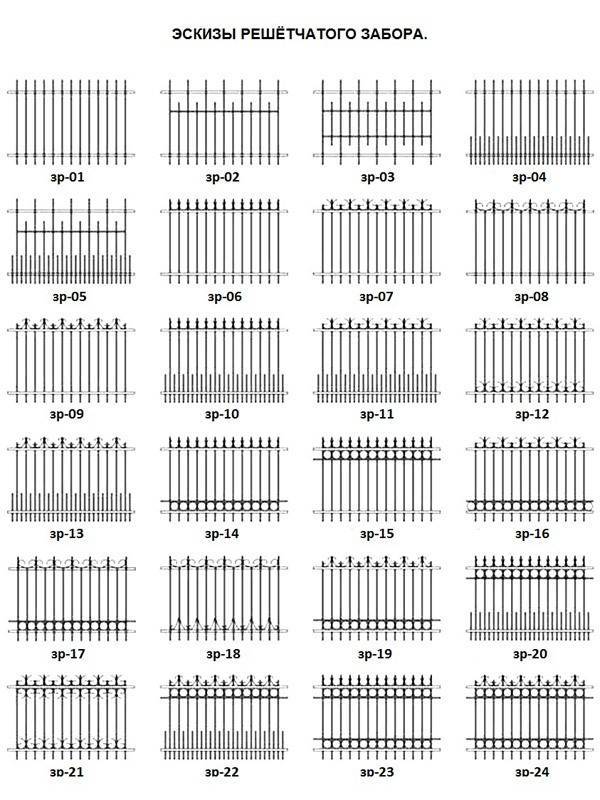 Металлический забор чертеж
