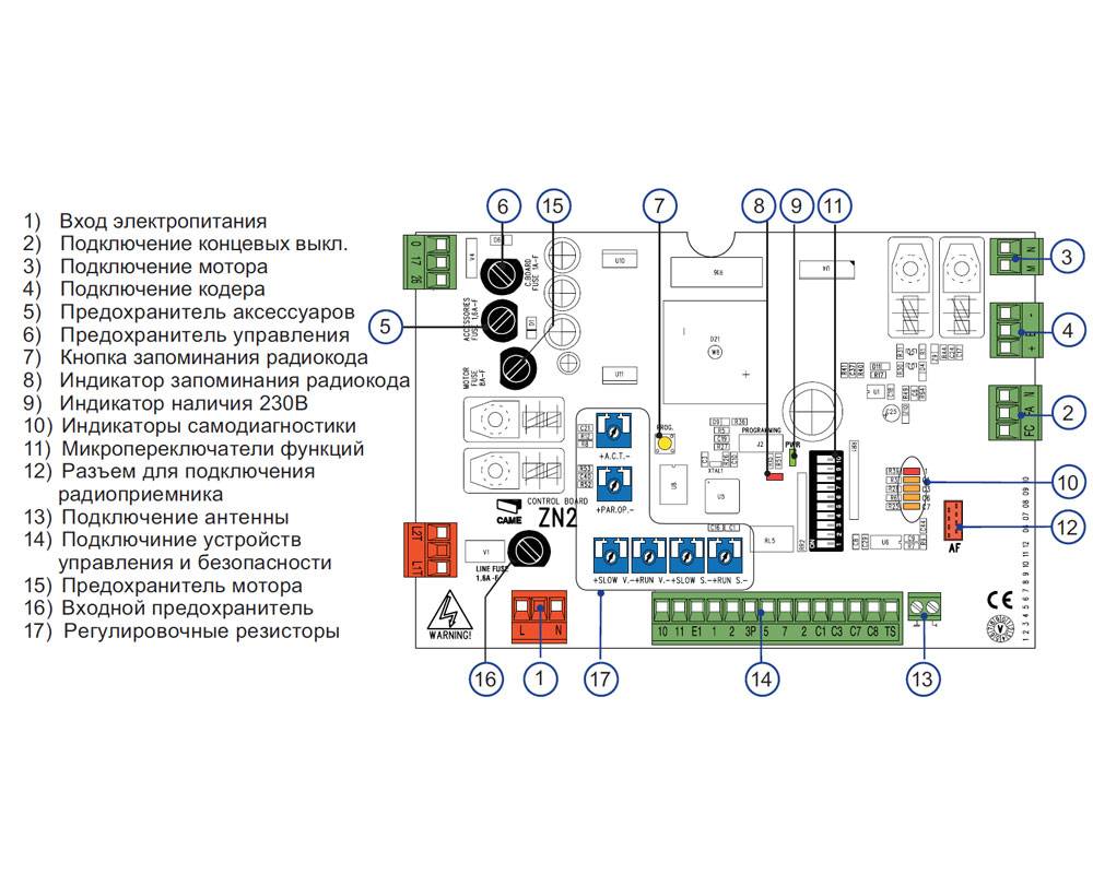 Схема подключения автоматики для откатных ворот nice rd 400