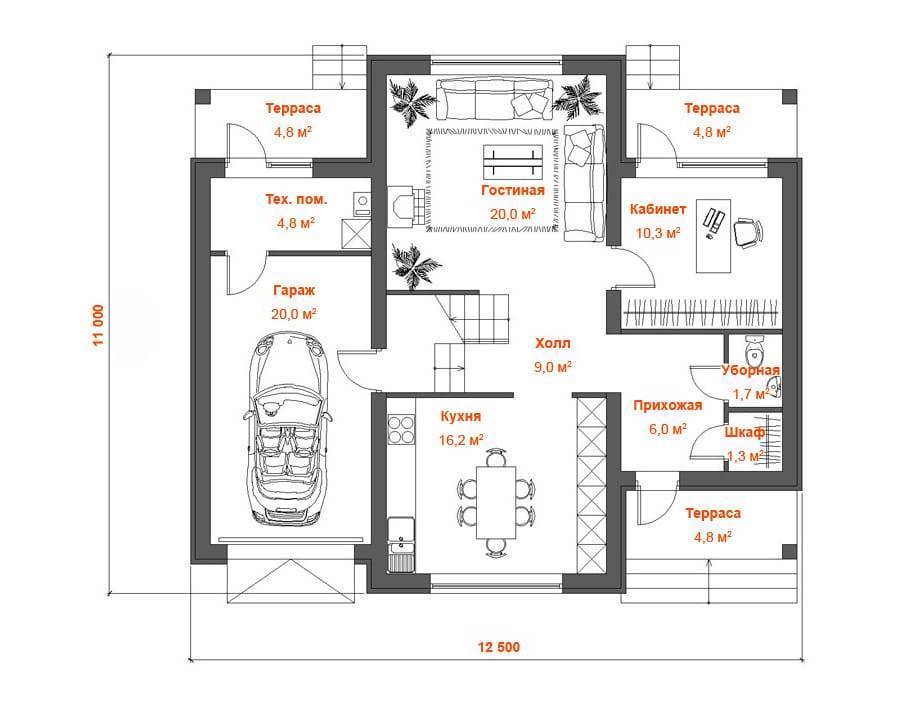Проекты двухэтажных домов с гаражом: комфорт и лаконичность