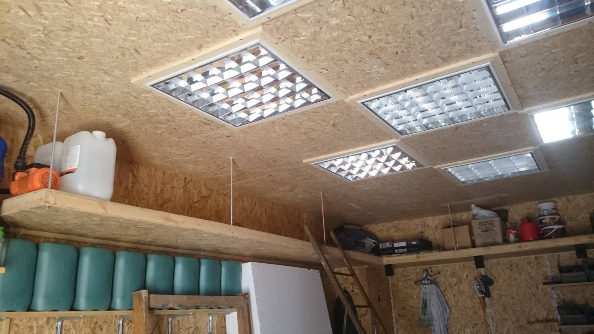 Как отделать потолок в гараже правильно