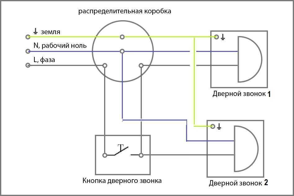 Звонок домашний проводной схема