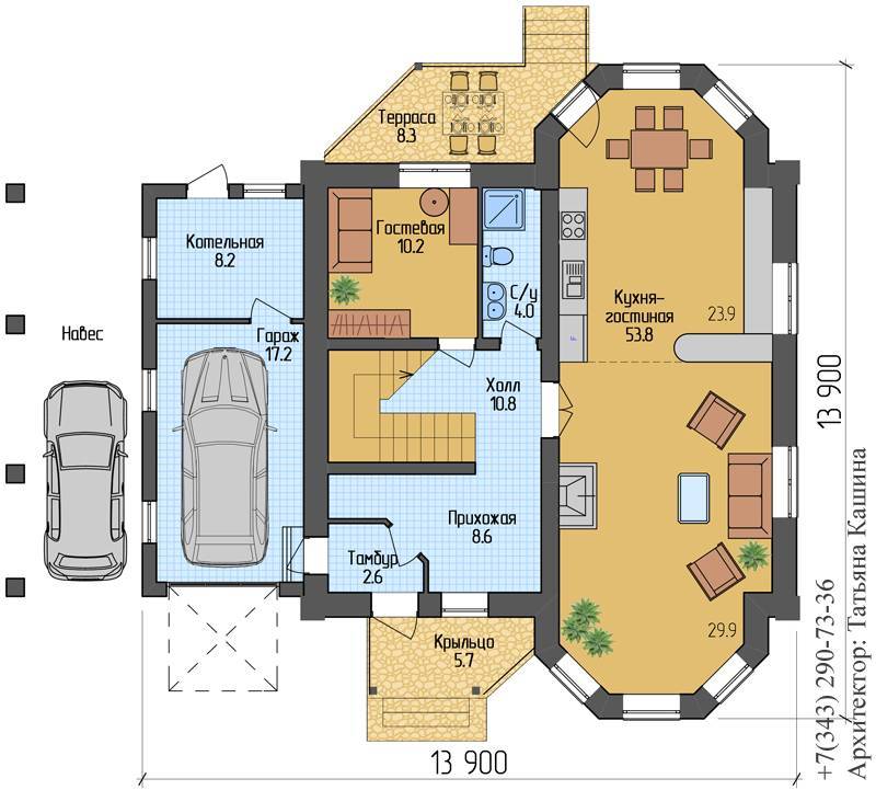Дом из газобетона 10 на 10 — проекты (интересные): 10х10 двухэтажный и одноэтажный
