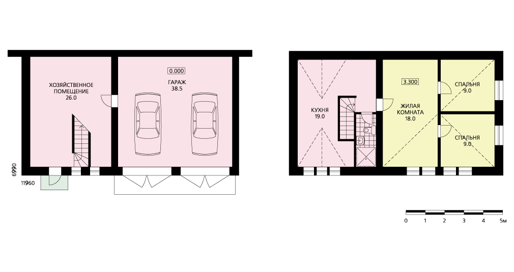 Гараж с мансардой: красивый проект гаража на 2 машины с мастерской и баней, планировка жилой комнаты