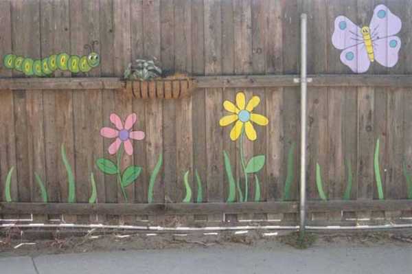 Как сделать своими руками красивые рисунки на заборе: фото
