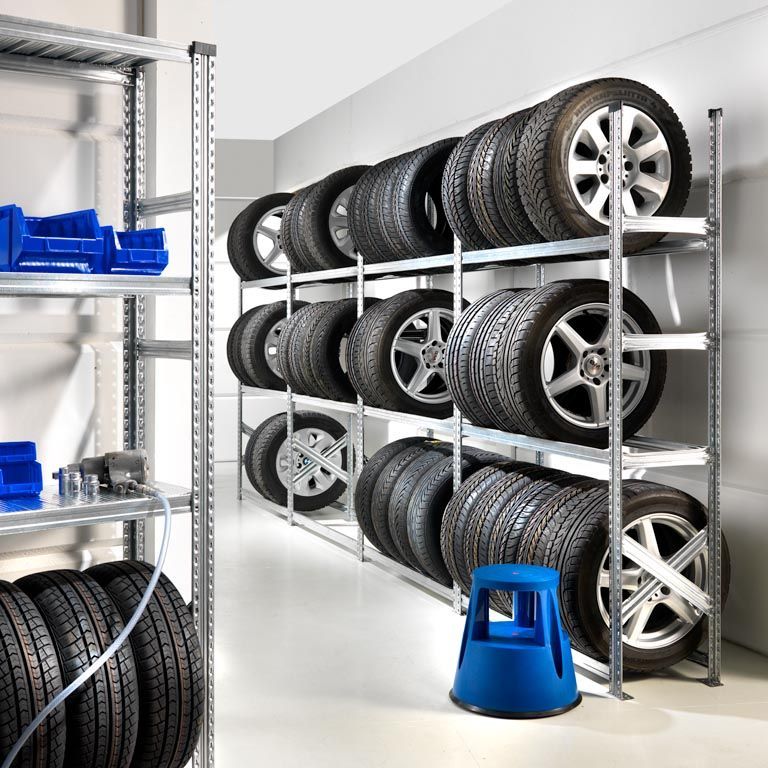 Cтеллажи для хранения колес в гараже - варианты конструкций
