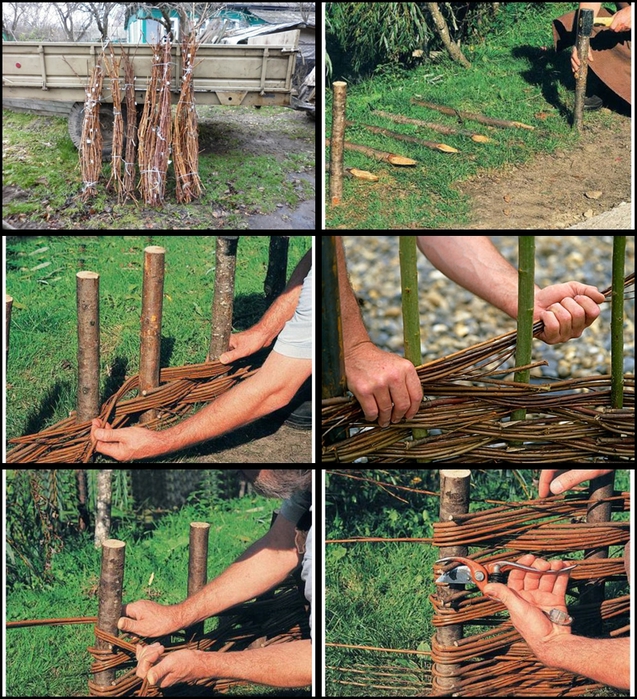 Плетеный забор из прутьев своими руками: вертикальный, горизонтальный, преимущества, недостатки, заготовка материала, мастер-класс