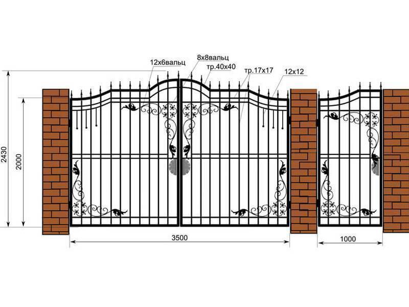 Ворота для дома чертежи