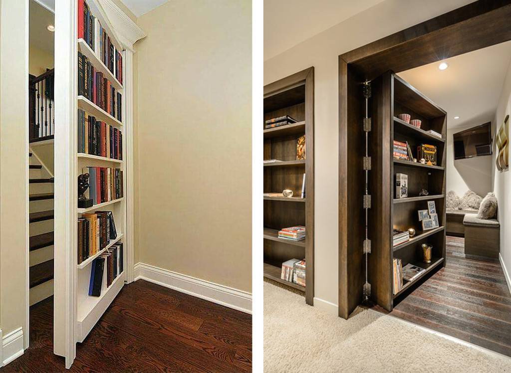 Потайная дверь своими руками для комнаты-невидимки: как сделать скрытый чулан за книжным шкафом
