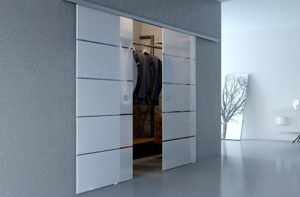 Двери-купе в гардеробную (48 фото): складные гармошкой и купейные зеркальные, штора вместо двери и радиусные для комнаты