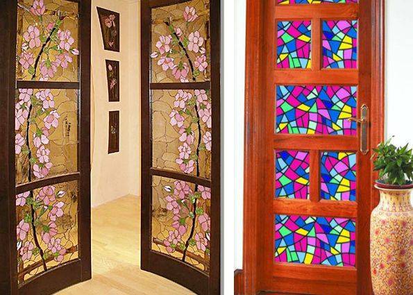 Межкомнатные двери со стеклом: рифленым, витражным, матовым, фото различных вариантов исполнения