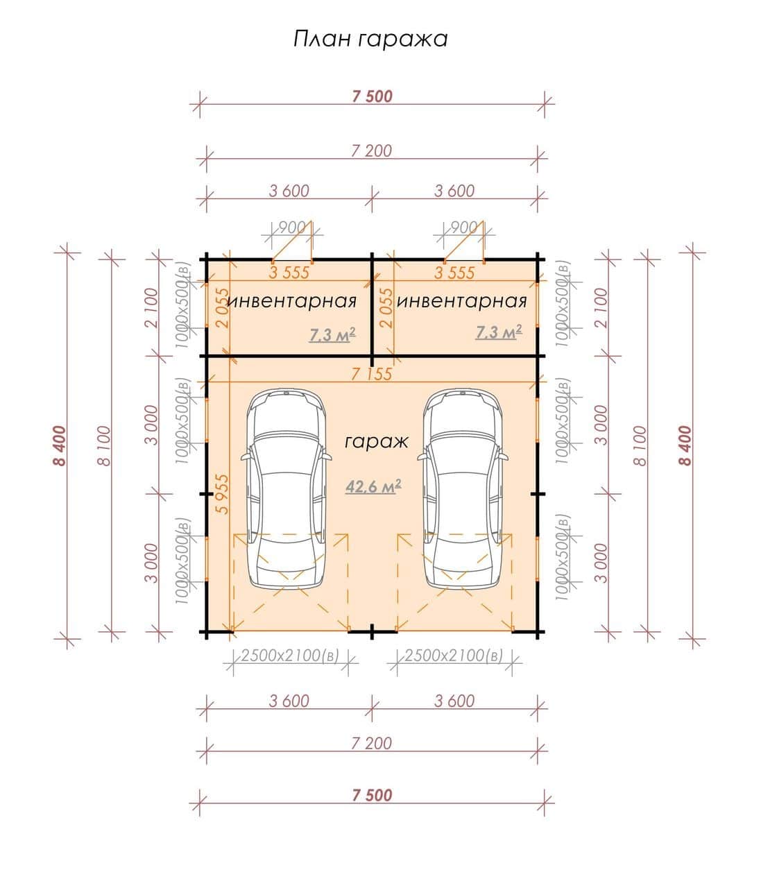 Какими должны быть размеры гаража на 2 машины
