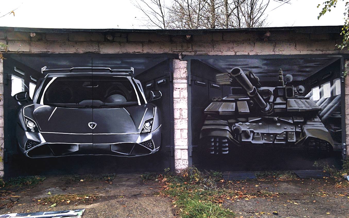 Рисунки на воротах своими руками фото, граффити в гараже