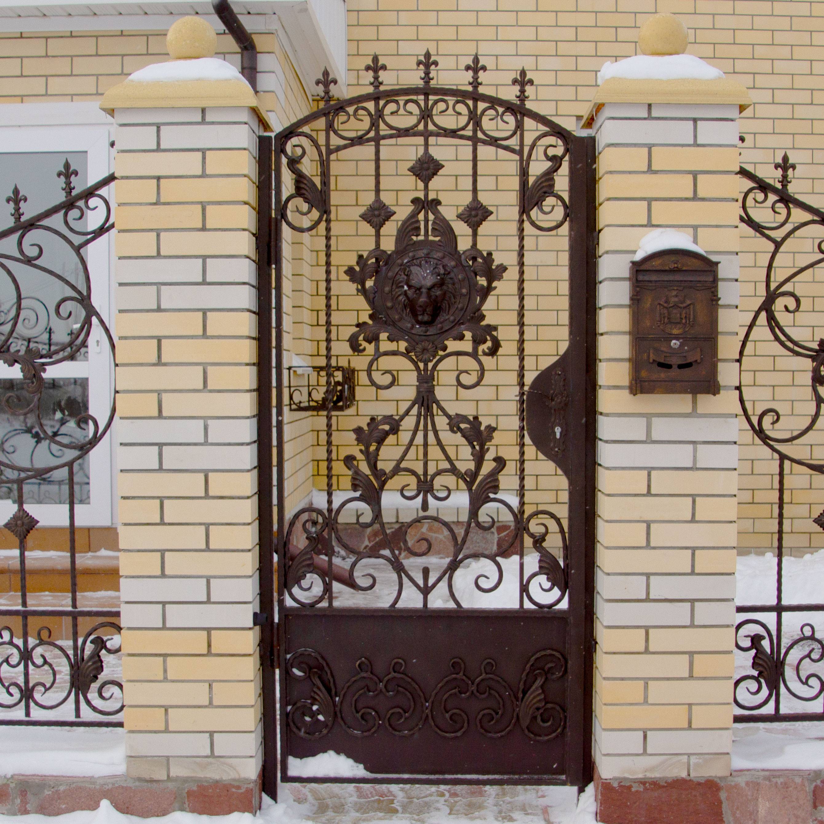 Красивые кованые ворота для частного дома, фото