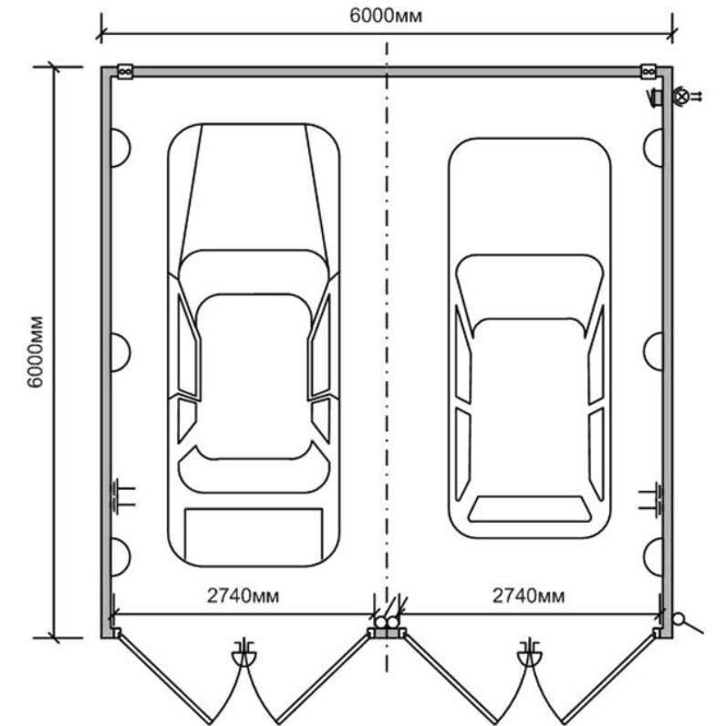 Стоянка на две машины размеры чертежи