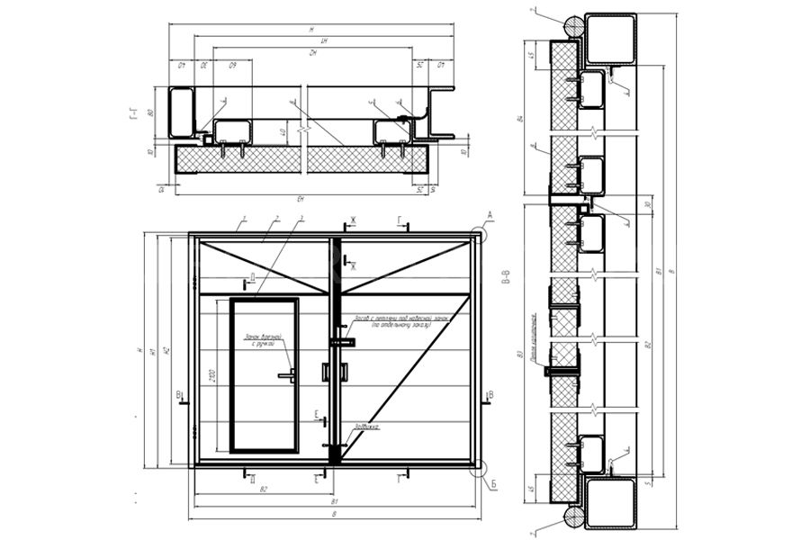 Ворота гаражные чертежи с размерами
