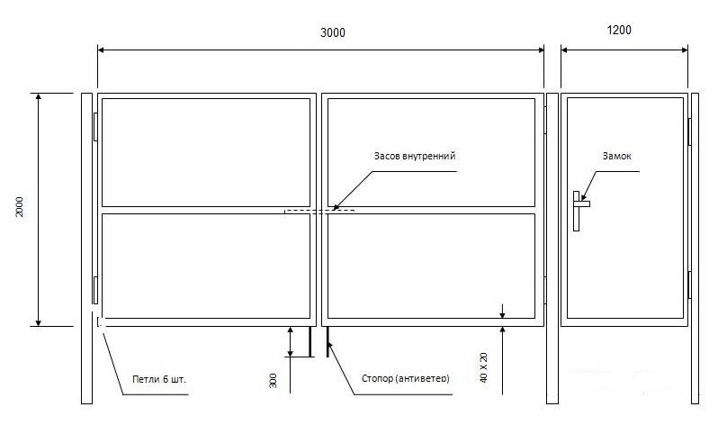 Конструкция гаражных распашных ворот и правила изготовления - 1погаражам