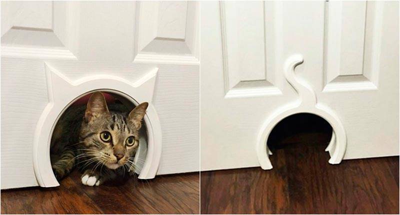 Как сделать в двери проход для кошки? - дачный мастер