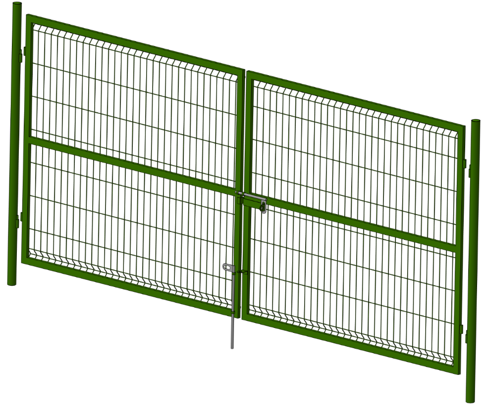 Калитка со сварной сеткой h1.5 l0.8 ППК RAL 6005