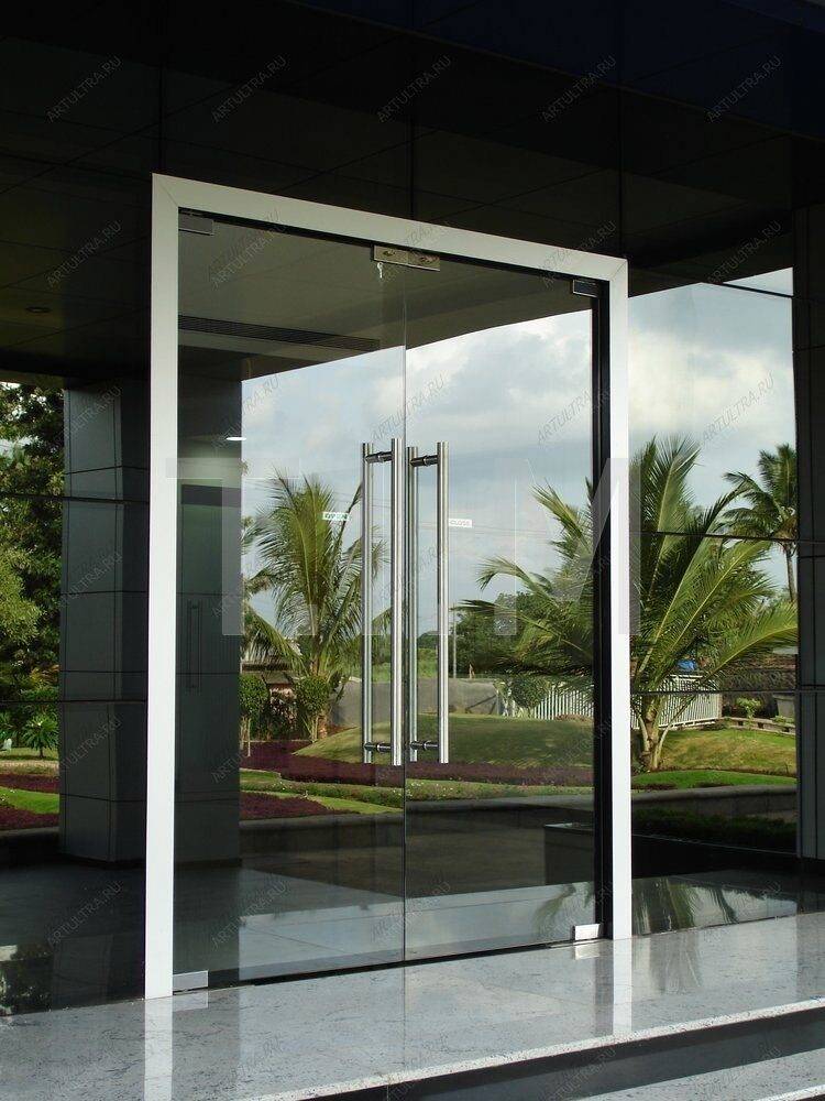 Алюминиевые двери со стеклом входные