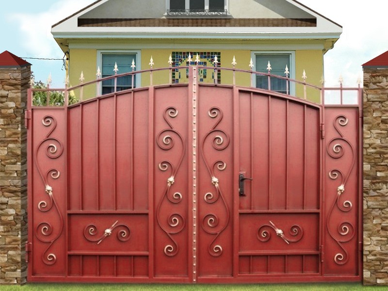 Раздвижные и распашные кованые ворота для котеджа и загородного дома.
