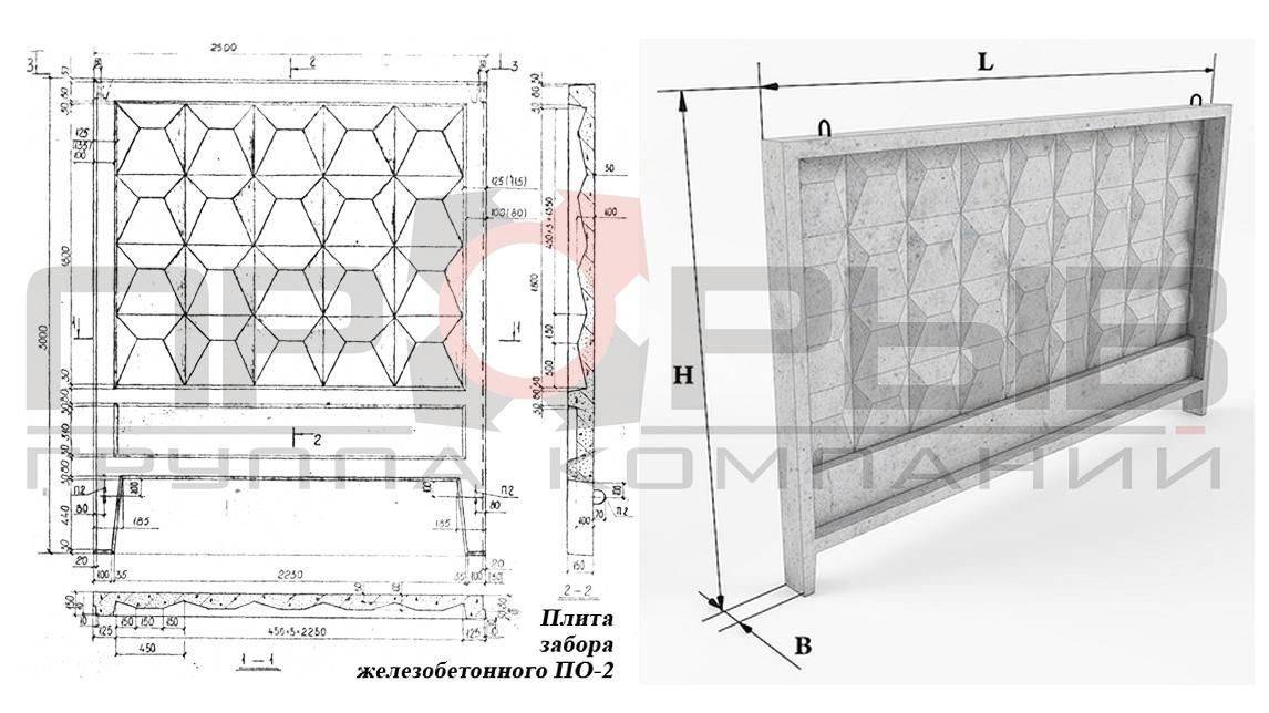 Плита заборная жби: размеры и вес железобетонной секции | блог о бетоне