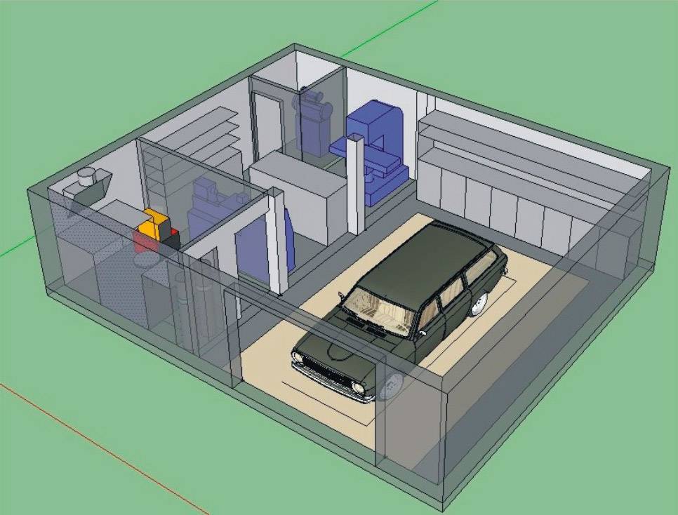 Гараж с газовой котельной проект