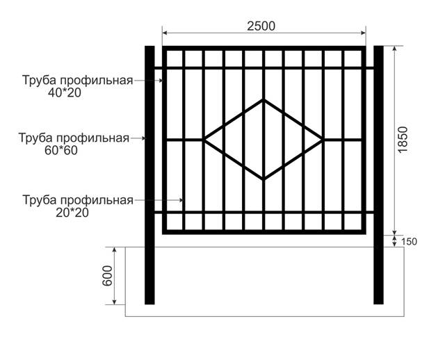 Забор металлический: простые конструкции, схемы, чертежи для дома и дачи