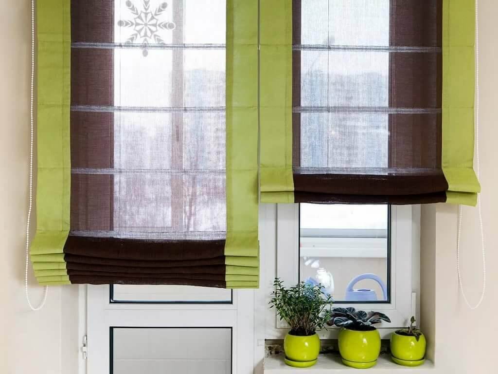Разновидности шторы для окна с балконной дверью