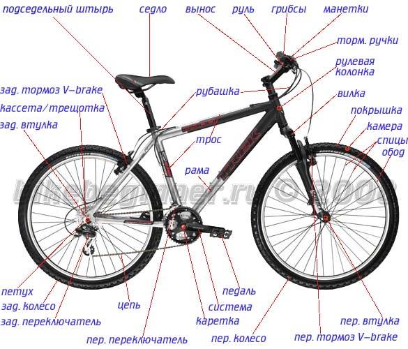 Устройство велосипеда: строение,название деталей и для чего они нужны.