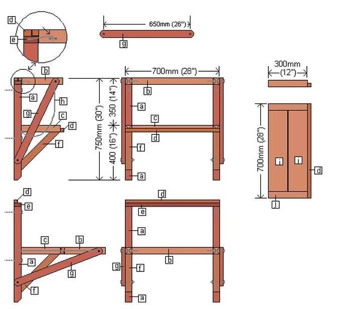 Откидной стол в гараж своими руками: инструкция по созданию пошагово