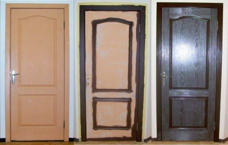Как красиво покрасить межкомнатные двери – деревянные или из дсп, покрытые лаком или ламинированные, своими руками?
