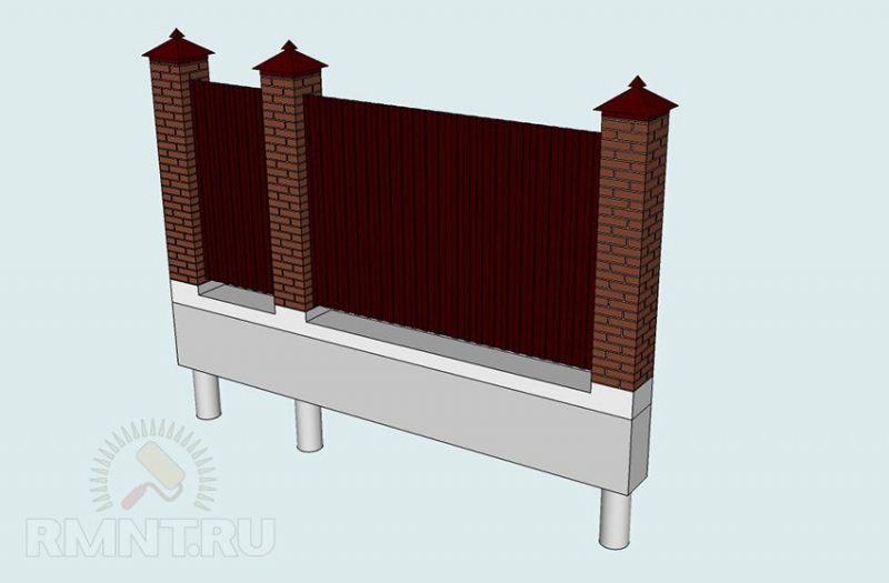 Столбы для ворот из кирпича или металлических труб