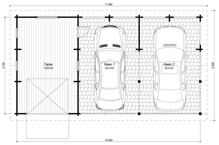 Проекты гаража с хозблоком: конструкции и чертежи